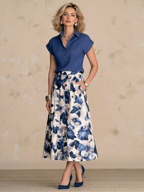 Coldwater Creek | Tops | Coldwater Creek Deep Periwinkle Blue Buttonup ...